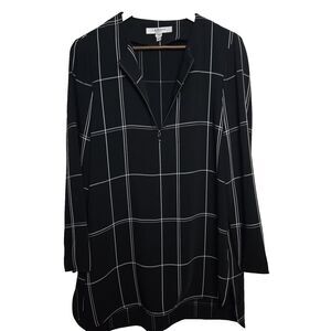 LK Bennett Plaid Tunic Long Sleeve 1/4 Zip Womens 10
